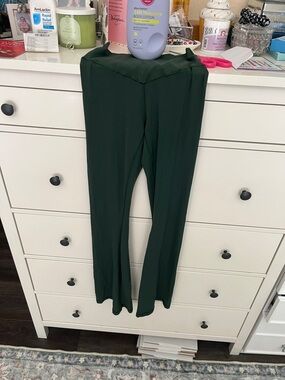 aerie Dark Green High-Rise Wide-Leg Leggings